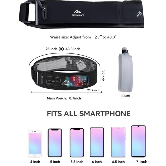 NEW Running Hydration Belt Fanny Pack with Water Bottle - Picture 6 of 16